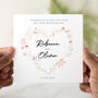 Personalised Floral Wreath Wedding Card, thumbnail 1 of 3