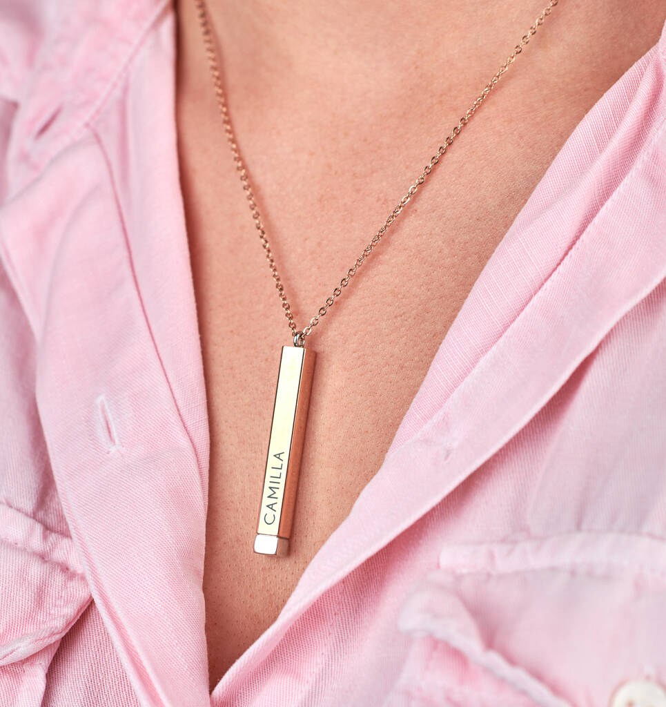 Personalised Secret Message Bar Necklace, 1 of 9