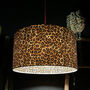 Leopard Print Silhouette Lampshade In White Cotton, thumbnail 3 of 7