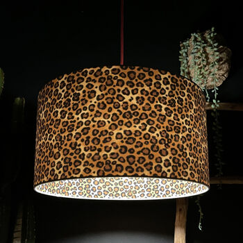 Leopard Print Silhouette Lampshade In White Cotton, 3 of 7