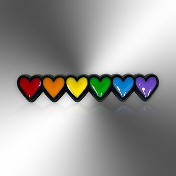 Tiny Rainbow Hearts Lgbtqia+ Gay Pride Awareness Enamel Lapel Pin Badge, Valentine's Day Gift, 3 of 8