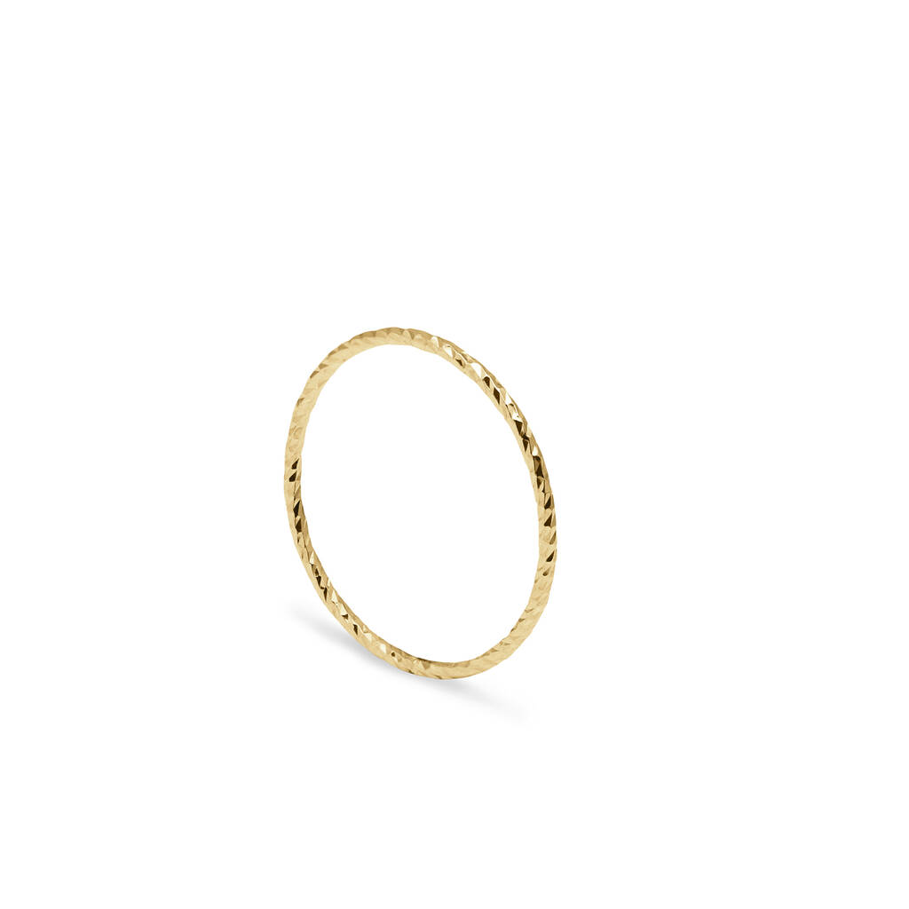 Gold Ultra Skinny Diamond Stacking Ring By Myia Bonner