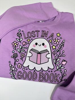 Lost In A Good Book Embroidered Sweatshirt, 4 of 5
