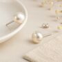 Sterling Silver Ivory Pearl Stud Earrings, thumbnail 1 of 6