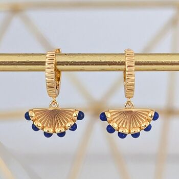 The Fan Lapis Lazuli Earrings, Gold, 3 of 5