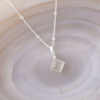 Moonstone June Birthstone Necklace Sterling Silver, 2 of 7