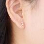 Baguette April Birthstone Stud Earrings, thumbnail 2 of 7