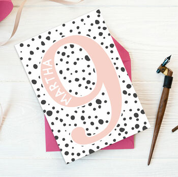 Spotty Number Birthday Card Ages Two To Nine, 8 of 10