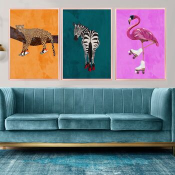 Set Of Three Custom Colour Prints Animals Wearing Shoes, 10 of 12