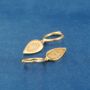 Teardrop Gold Hoop Earrings, Gold, thumbnail 3 of 7