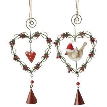 Christmas Twisted Wire Heart Hanging Decoration, 2 of 2
