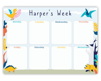 Children's Dinosaur Weekly Planner Whiteboard, 3 of 6