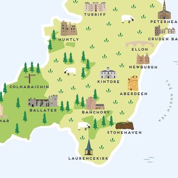 Normal Aberdeenshire Map Print 
