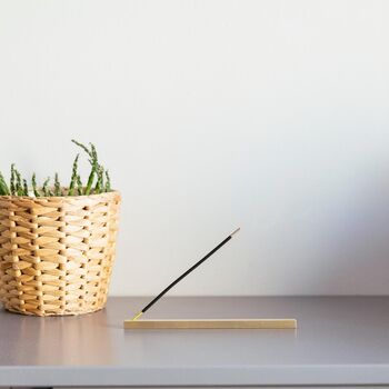 Handmade Minimalist Solid Brass Incense Holder, 3 of 4