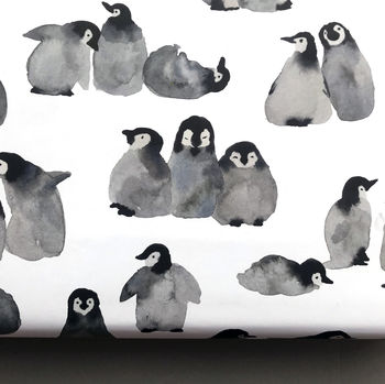 Baby Penguins Christmas Wrapping Paper Set, 9 of 10