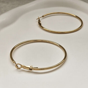 Classic Hoop Earrings Gold, 5 of 9