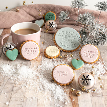 Personalised Be Gentle With Yourself At Christmas Iced Biscuit Box, 2 of 3