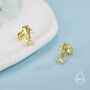 Sterling Silver Shark 18 G Screw Back Stud Earrings With Ball Backs, thumbnail 4 of 11