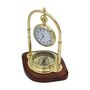 Personalised Brass 24th Anniversary Desk Clock With Compass, thumbnail 7 of 12