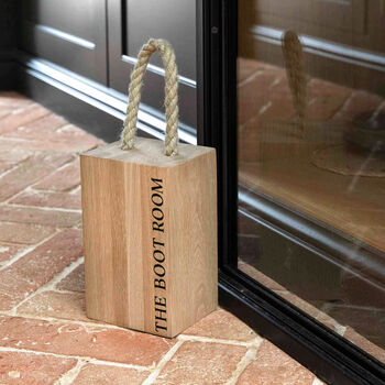 Personalised Solid Oak Door Stop, 4 of 6