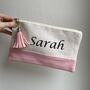 Personalised Tassel Canvas And Faux Leather Cosmetic Bags, thumbnail 5 of 5