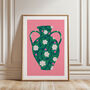 Flowers In Vase Art Print Green, thumbnail 4 of 5