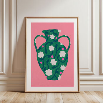 Flowers In Vase Art Print Green, 4 of 5