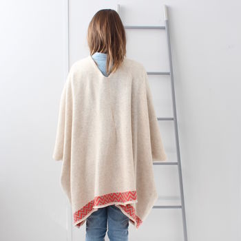 Oatmeal Knitted Lambswool Blanket Cardigan, 7 of 9