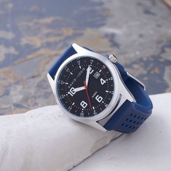 Atlantic Blue Strap Customised David Louis Watch, 3 of 6