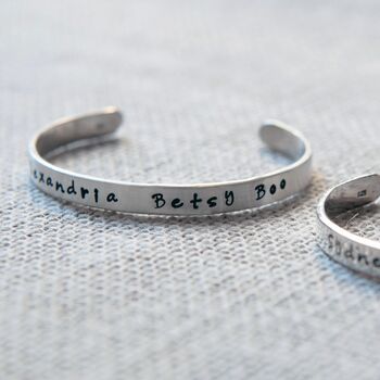 Personalised Silver Christening Cuff Bracelet, 2 of 7