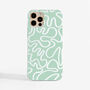 Abstract Line Phone Case In Mint Green, thumbnail 1 of 2