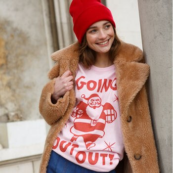 Going Out Out Santa Women's Christmas Slogan T Shirt, 3 of 7