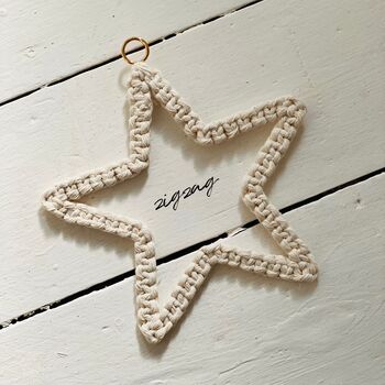 Handmade Macrame Star Wall Hanging, Nursery Wall Decor, 3 of 4