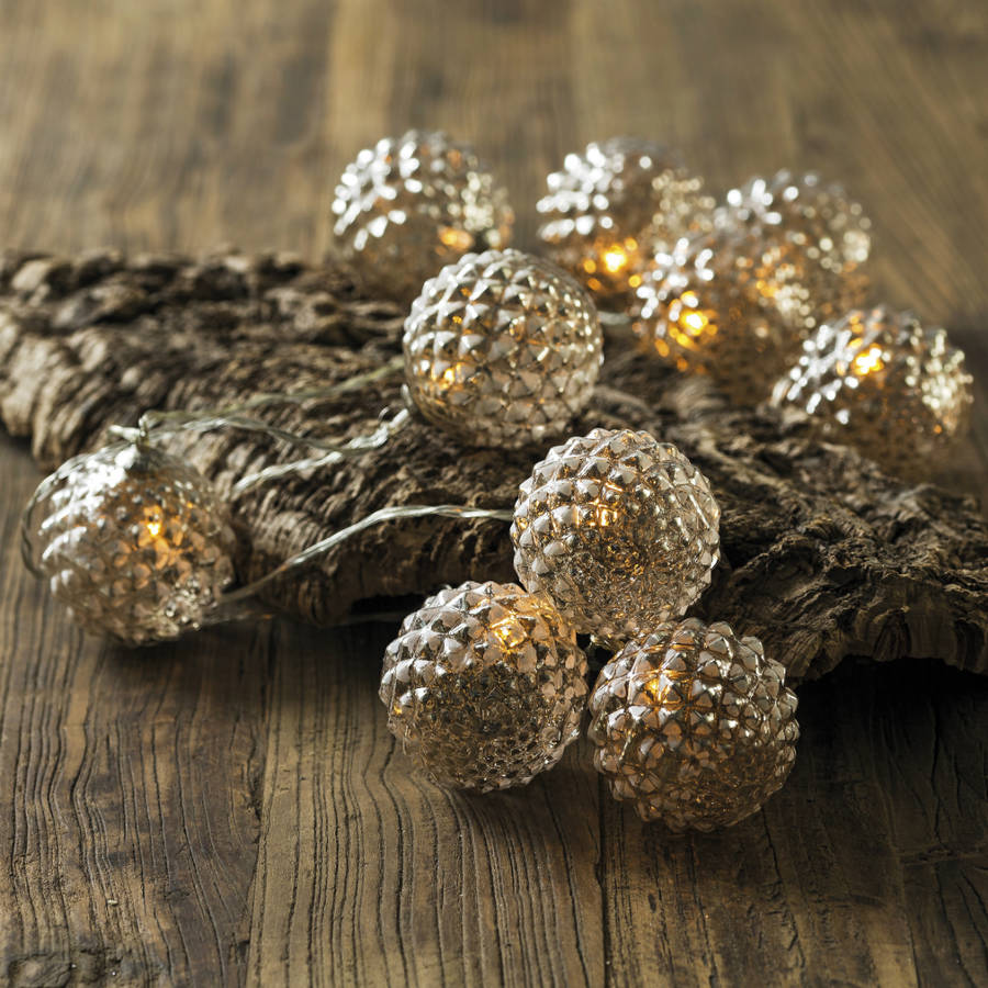 Christmas Pine Cone LED Light Garland By NIKA | notonthehighstreet.com