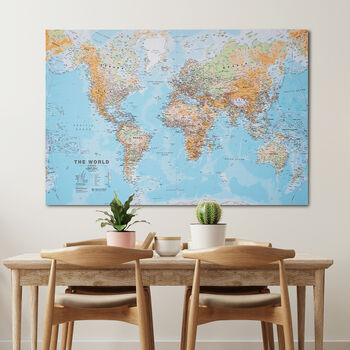 World Physical Canvas Map Print, 3 of 6