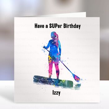 Paddle Board Pun 'Sup' Super Birthday Card, 2 of 4
