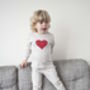 Childrens Organic Pyjama Heart Print, thumbnail 3 of 5