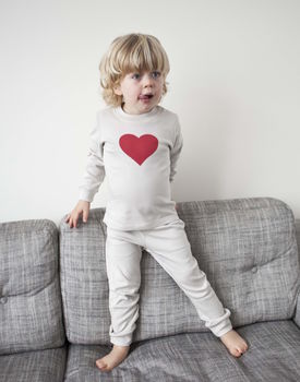 Childrens Organic Pyjama Heart Print, 3 of 5