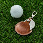 Personalised Golf Ball Marker With Leather Case Keyring, thumbnail 1 of 6