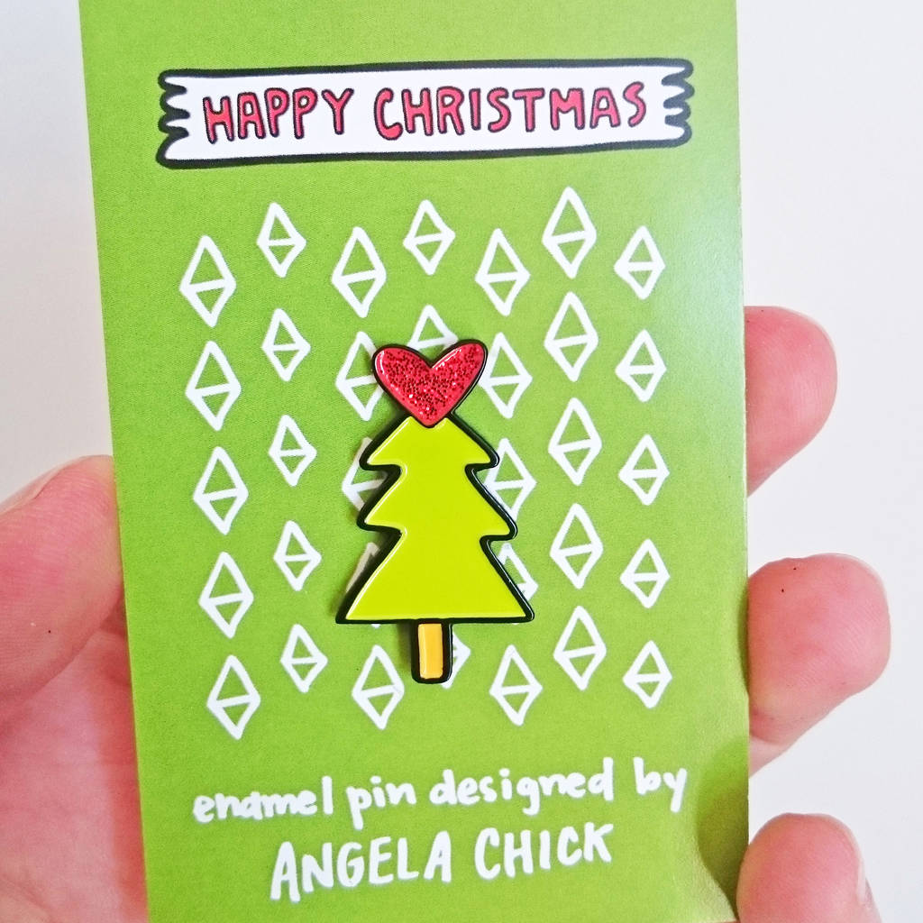 Christmas Tree Enamel Pin By Angela Chick
