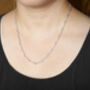 4mm Barleycorn Chain Necklace In Sterling Silver 19' Long, thumbnail 3 of 4