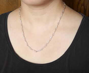 4mm Barleycorn Chain Necklace In Sterling Silver 19' Long, 3 of 4