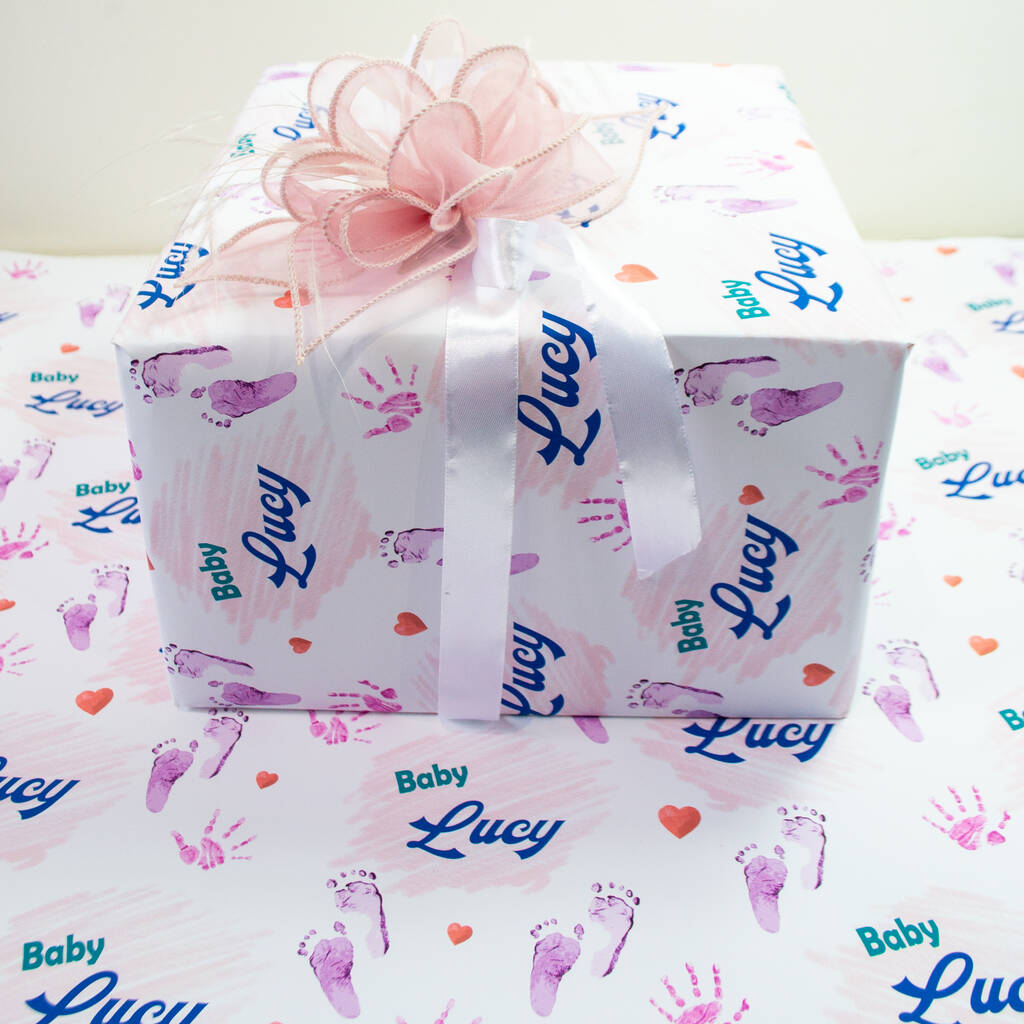 Personalised Baby Footprint Wrapping Paper, 1 of 5