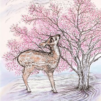 'Deer And Blossom' Print, 3 of 3