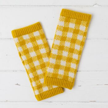 Gingham Knitted Wrist Warmers, 7 of 10