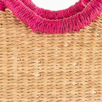 Oval Pink Rim Bolga Shopping Basket, 4 of 8