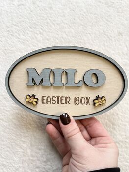 Personalised Easter Crate Name Sign Wooden Easter Box, 10 of 12