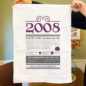 Personalised 18th Birthday Gift Microfibre Tea Towel, 3 of 9