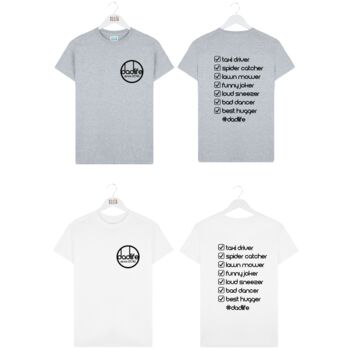 Personalised Year 'Dadlife' Back Print Mens Tshirt, 4 of 8