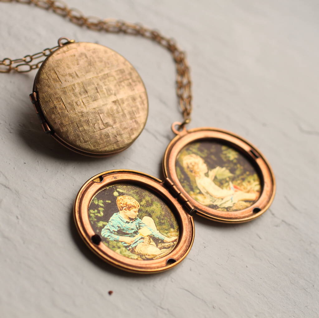 Vintage Chequerboard Personalised Locket With Photos By Silk Purse, Sow